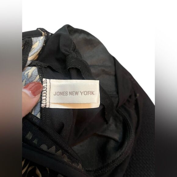 Jones New York Women's Black One Piece Swimsuit Size 10 Zigzag Summer Design - Picture 8 of 10